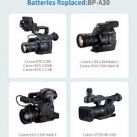 Резервна батерия Battiz BP-A30, съвместима с EOS C200, EOS C70, C200B, C220B, EOS C300 Mark II, C300, снимка 4 - Батерии, зарядни - 41461873