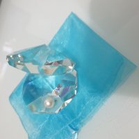 стъклена мида с перла, снимка 2 - Декорация за дома - 39821378