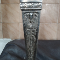 посребрен метален свещник арт деко, снимка 4 - Антикварни и старинни предмети - 36236782