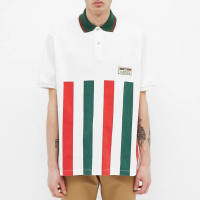 GUCCI Polo GG Patch Logo Striped Мъжка Тениска с Яка size S, снимка 1 - Тениски - 36371272