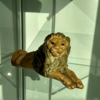 Стара , българска статуетка на лъв .Размер 20 см.Малки фигурки на животни от стрелбище . , снимка 10 - Статуетки - 42001586