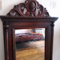 Огледало в стара дървена масивна рамка в орнаменти , снимка 4 - Антикварни и старинни предмети - 40177179