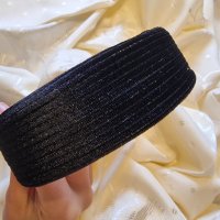 Широка диадема черна от плат плюш, снимка 2 - Аксесоари за коса - 39090035