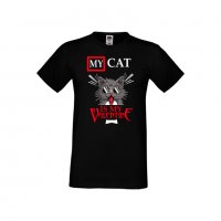 Мъжка тениска Свети Валентин My Cat Is My Valentine 3, снимка 4 - Тениски - 35715844