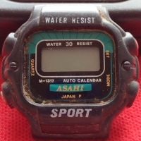 Електронен часовник ASAHI WATER RESIST много красив - 23482, снимка 2 - Мъжки - 36111670