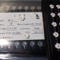 Ултравиолетови светодиоди - 3W UV LEDs 395-400nm, 700mA, снимка 3 - Друга електроника - 35729971