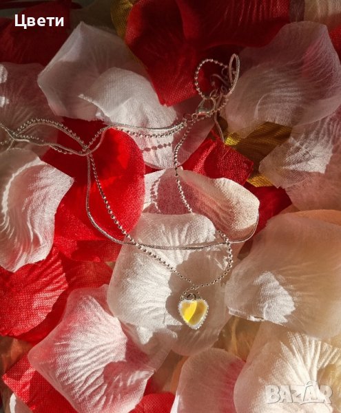 Колие сърце с двойна верижка, снимка 1
