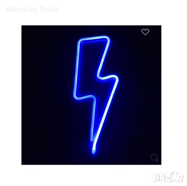 Декоративна LED неонова лампа Mercado Trade, Светкавица, с USB, снимка 1