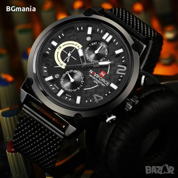 Мъжки часовник Naviforce 9068с1 Black неръждаема стомана, снимка 1