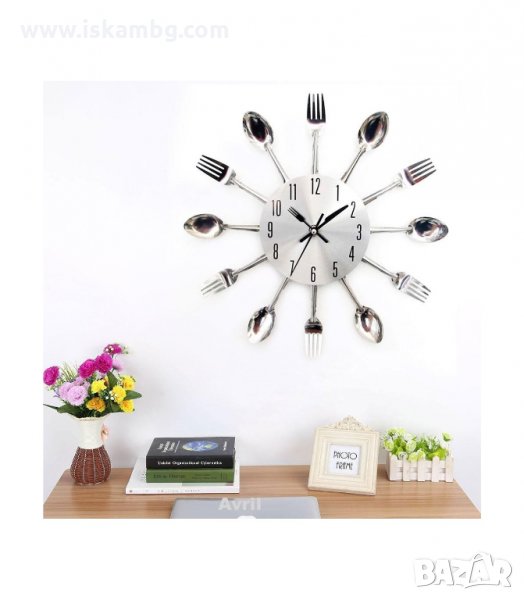 КУХНЕНСКИ ЧАСОВНИК ЗА СТЕНА С ДИЗАЙН ОТ ВИЛИЦИ И ЛЪЖИЦИ - код 3981, снимка 1