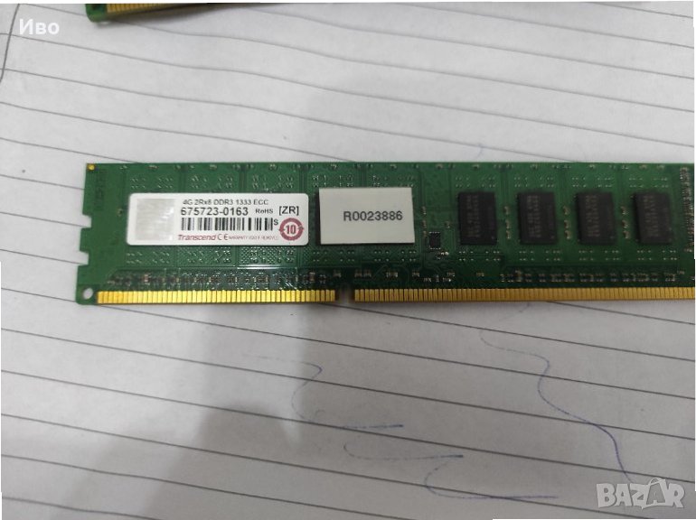 RAM памет за настолен компютър DDR3 4GB Transcend с ЕСС, снимка 1
