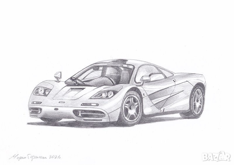 Рисунка на McLaren f1 . Молив. , снимка 1