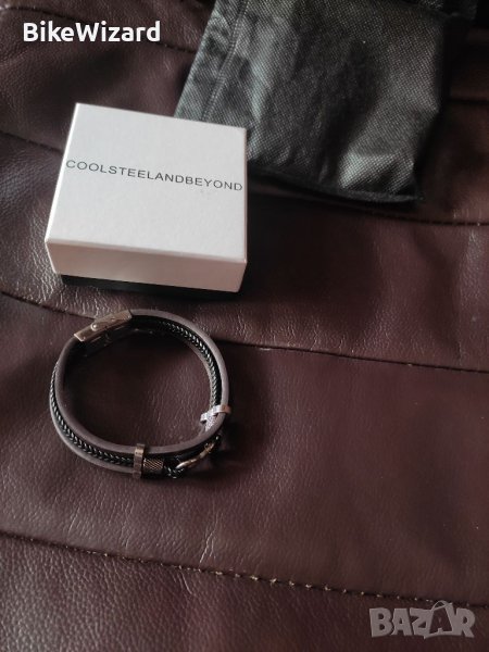 Coolsteelandbeyond мъжка кожена гривна НОВА, снимка 1