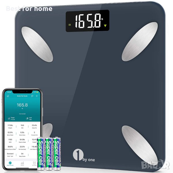 Смарт кантар- везна анализатор от 1 BY ONE Bluetooth Body Smart Scale, снимка 1