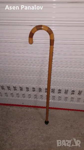 Стар  дървен бастун 90см, снимка 1