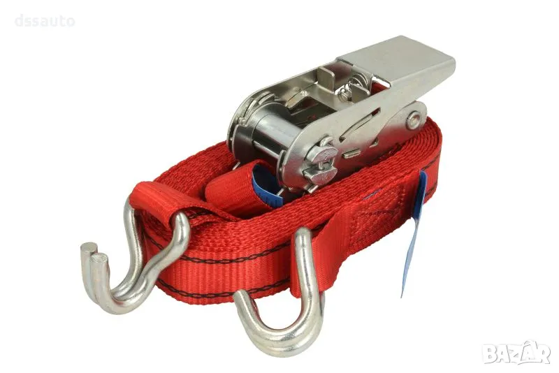 Колан с тресчотка за укрепване на товари, 2 куки, 4м (3,7+0,3м), снимка 1