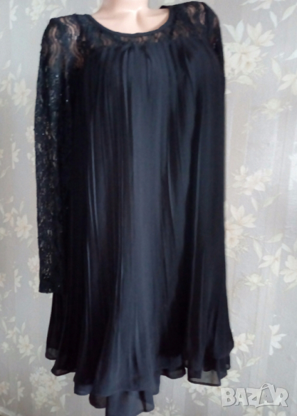 Eva Duxiu-L/42-Великолепна туника солей от шифон и дантела, снимка 1