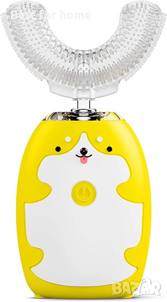 Електрическа 360° ултразвукова четка за почистване на зъби,ЦВЯТ - СИН, U-образна, 2 - 12 години, снимка 1