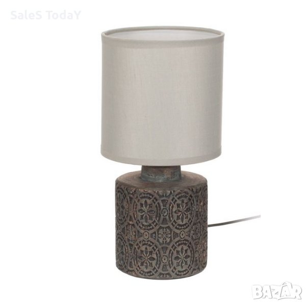 Настолна лампа с абажур, керамична основа,  13 x 26 см, 220-240V, снимка 1
