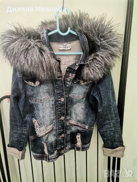 Дамско дънкено яке с качулка CityAngels jeans, снимка 1