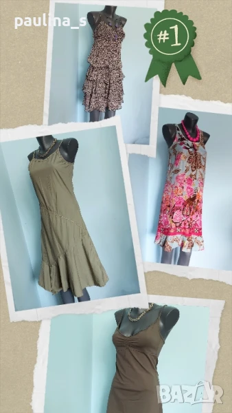 Четири различни броя / Памучна зелена рокля "S'Oliver", "H&M", " GanJana" , снимка 1