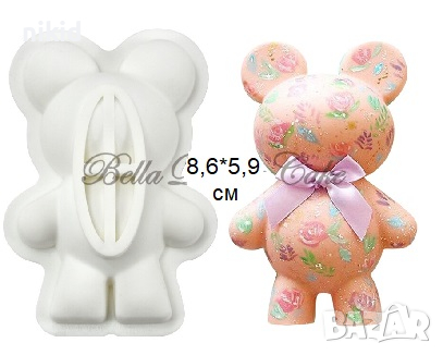 3D малко мече силиконов молд шоколадово за шоколадова изненада пълнене шоколад торта, снимка 1