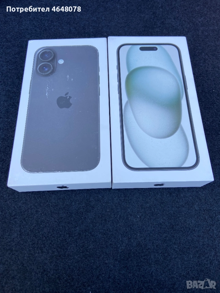 iPhone 16 Black 128gb - iPhone 15 256gb Black, снимка 1