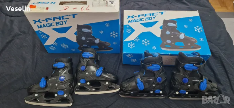 детски кънки за лед регулируеми 27-30 два чифта, снимка 1