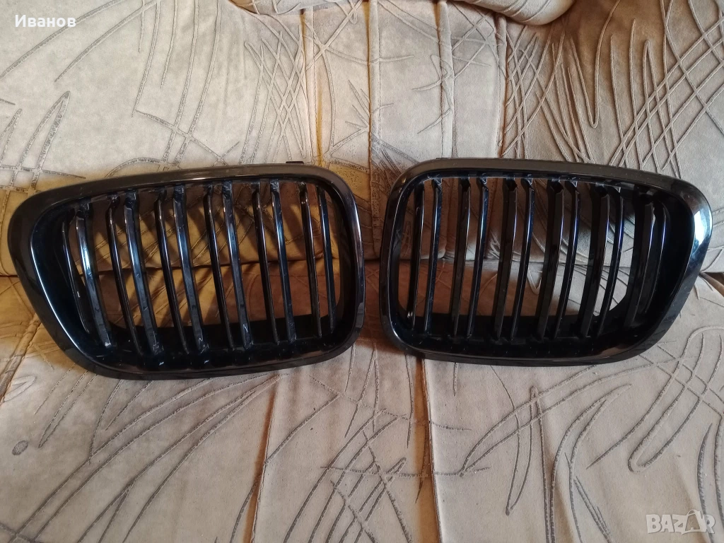 BMW E46 двойни черни и оригинални хромирани бъбреци , снимка 1