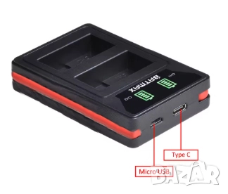 Двойно зарядно за батерии Panasonic; DMW-BLC12, DMW-BLC12E, DMW-BLC12PP, снимка 1