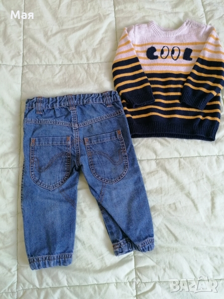 Дънки 80 см и Пуловер 80 см, снимка 1