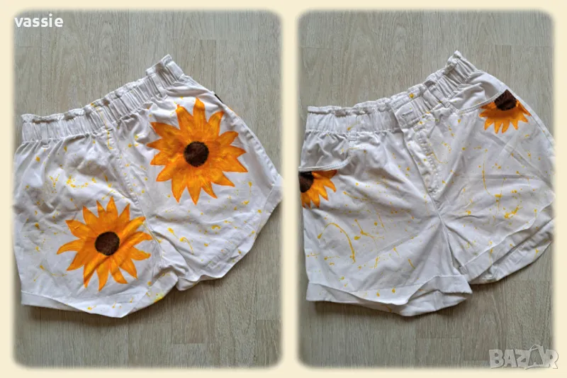 Ръчно рисувани къси панталонки, снимка 1