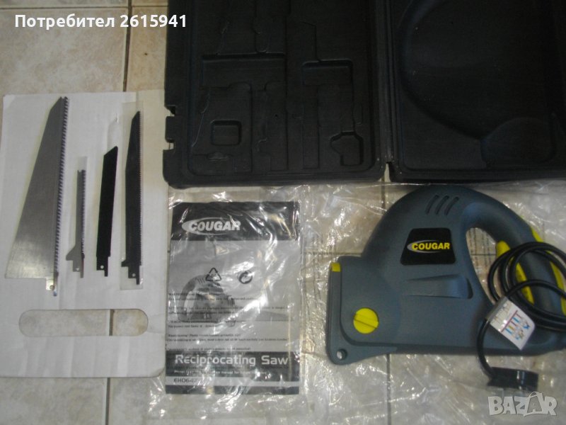 Нов Реципрочен/Саблен Трион-4 Ножа-Пълен Комплект-600W/4500min/COUGAR EHO64737/Рязане До 100мм/, снимка 1