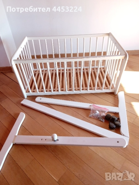 Бебешко легло- люлка и музикални въртележки, снимка 1