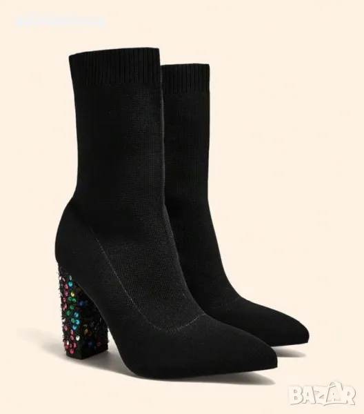 Боти с пайетени токове, снимка 1