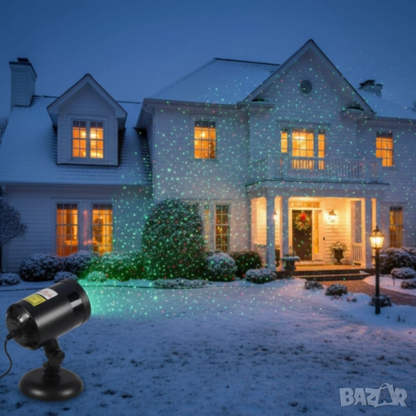 Лазерен прожектор за двор и фасада с 9 режима на светлина, снимка 1