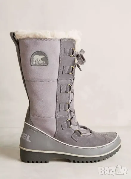 Sorel Tivoli High II  номер 38 ,5 водоустойчиви  топли сиви велурени ботуши , снимка 1