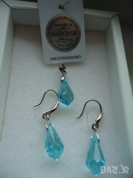 комплект висулка и обеци Сваровски, снимка 1