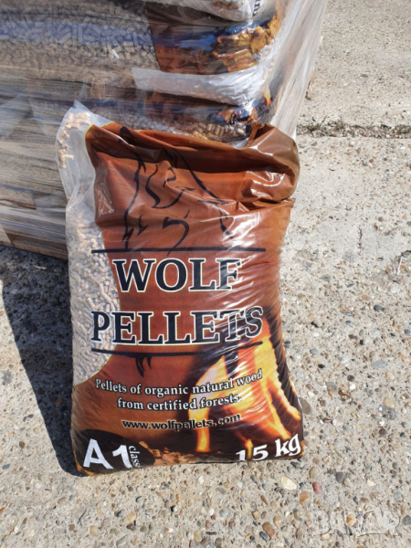 ПЕЛЕТИ "ВЪЛК" клас А1 70% бук и 30% иглолистна, снимка 1