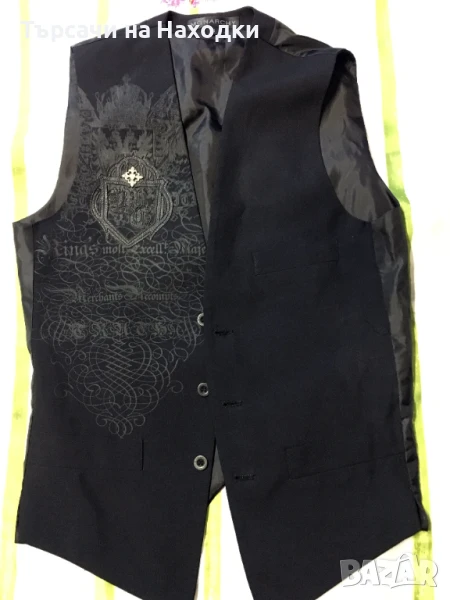 Мъжка жилетка Monarchy Black Embroidery S Small Rare Vest в черно, снимка 1