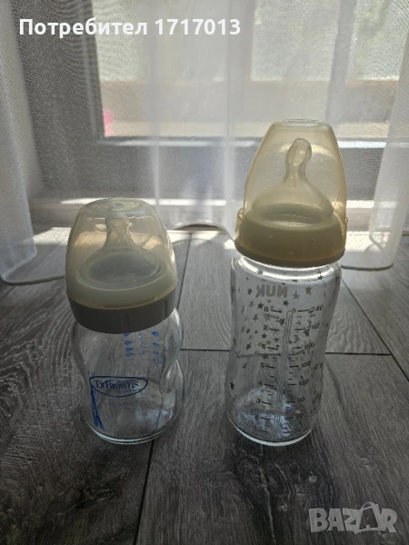 Стъклени шишета Nuk и Dr Brown’s – 240 и 150 мл + подарък , снимка 1