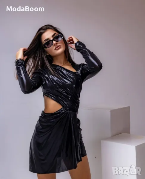 🪩Луксозна дамска къса рокля по тялото / в три цвята🪩, снимка 1