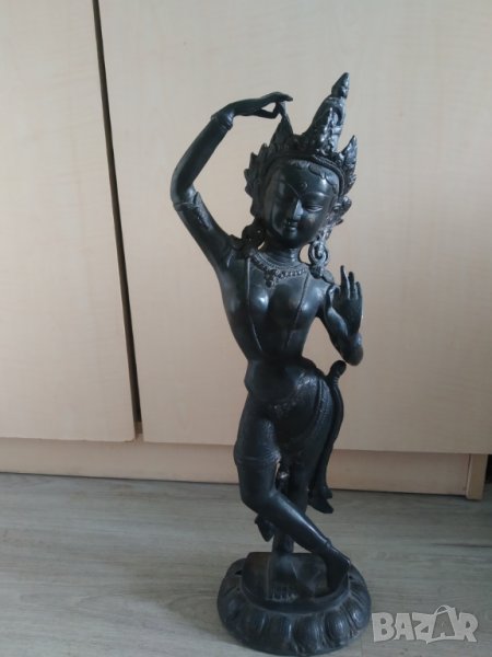 старинна,антична азиатска бронзова статутка, снимка 1