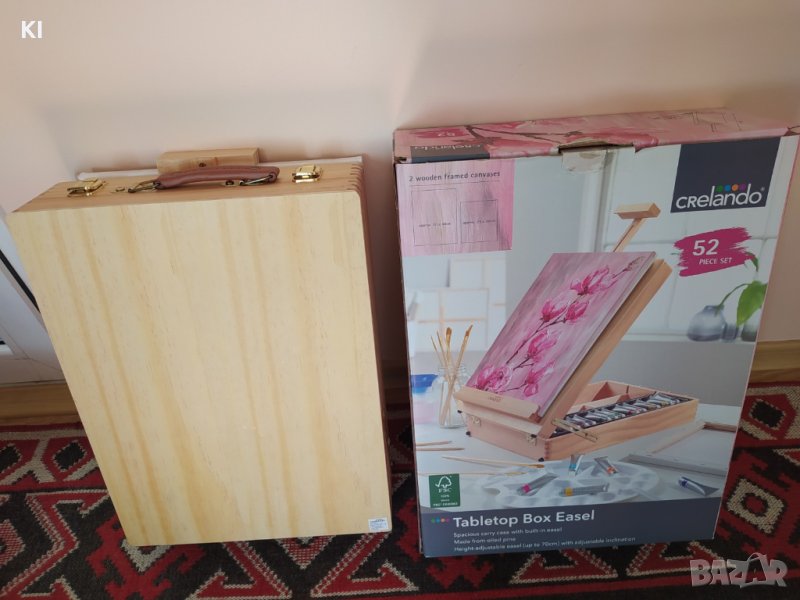 Нов комплект за рисуване в дървен куфар, снимка 1