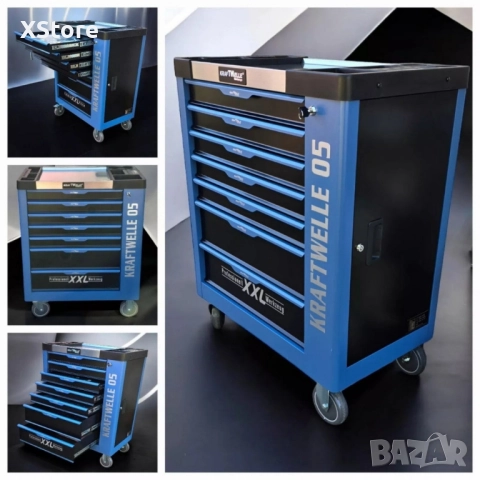 Професионална количка с инструменти Kraftwelle 05 - 7 чекмеджета и над 250 инструмента, снимка 11 - Куфари с инструменти - 52445095