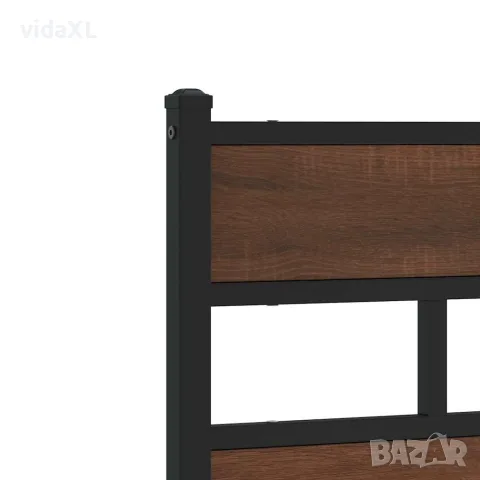 vidaXL Метална рамка за легло, без матрак, кафяв дъб, 160x200 см, снимка 8 - Спални и легла - 56147047