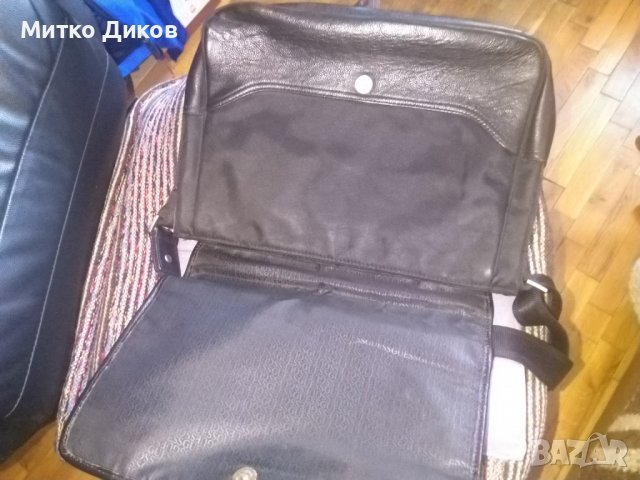 Guess мъжка чанта маркова за през рамо лаптоп естествена кожа -промазан плат 37х27х9см като нова, снимка 10 - Чанти - 39245090