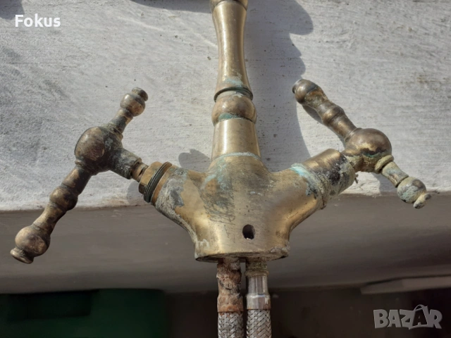Стар бронзов смесител, снимка 6 - Антикварни и старинни предмети - 53448857