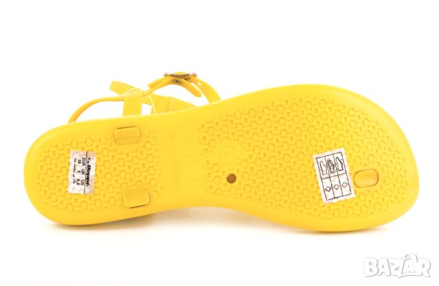 Жълти дамски силиконови равни сандали Beppi - 38, снимка 3 - Сандали - 41488403