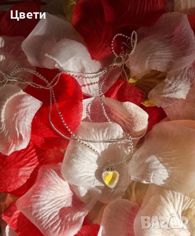 Колие сърце с двойна верижка